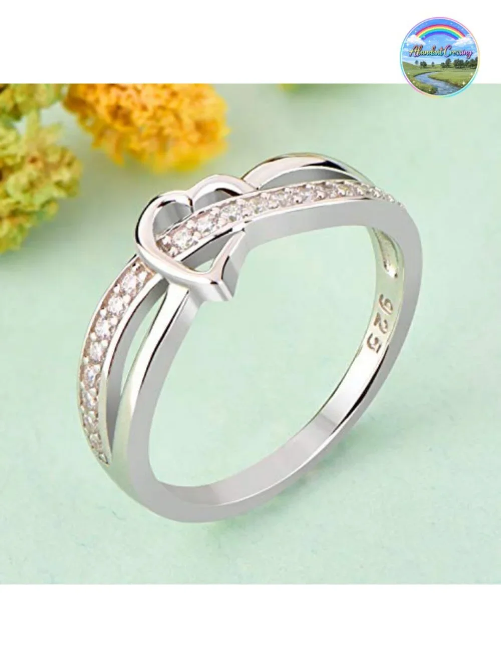 925 Sterling Silver Infinity Heart Ring for Women CZ Cubic Zirconia Promise